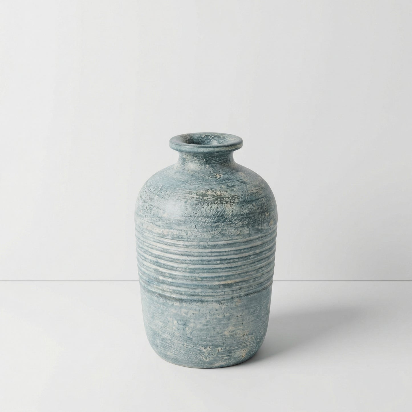 Textured Blue Ceramic Vase