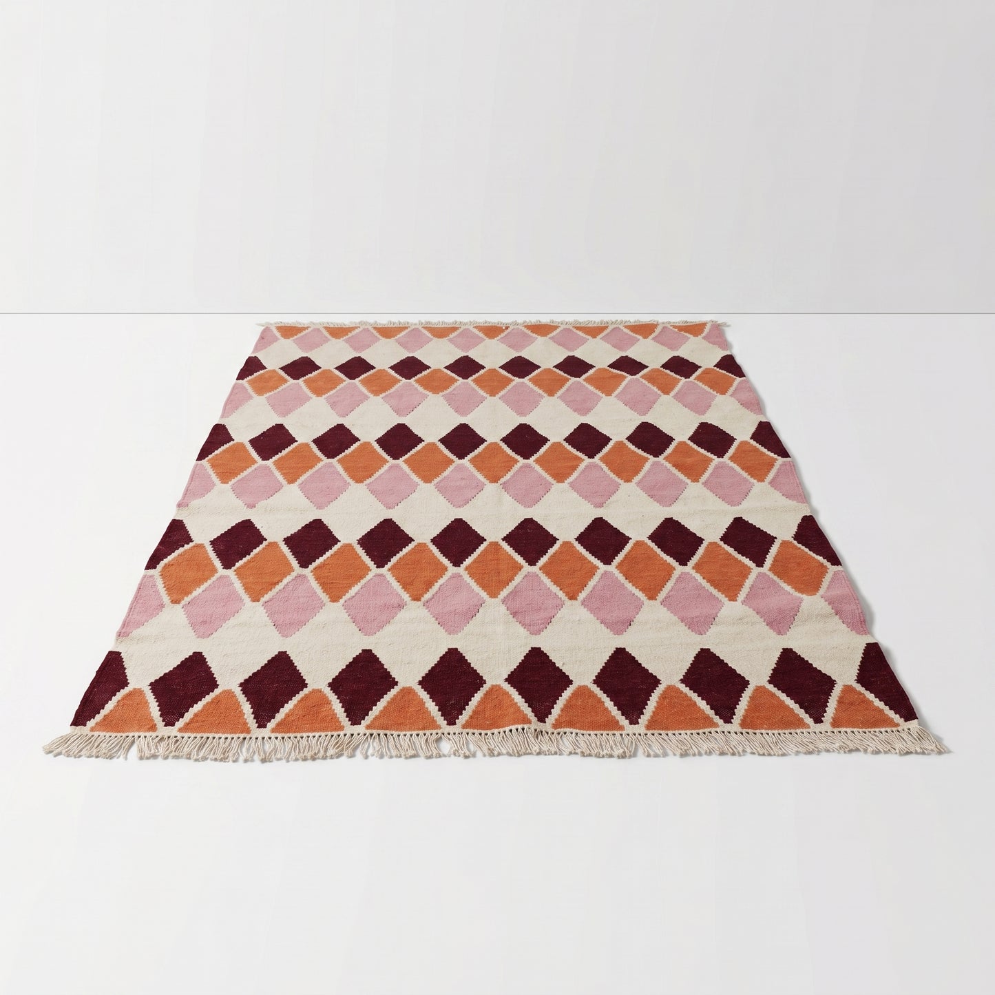 Pink and Orange Diamond Rug