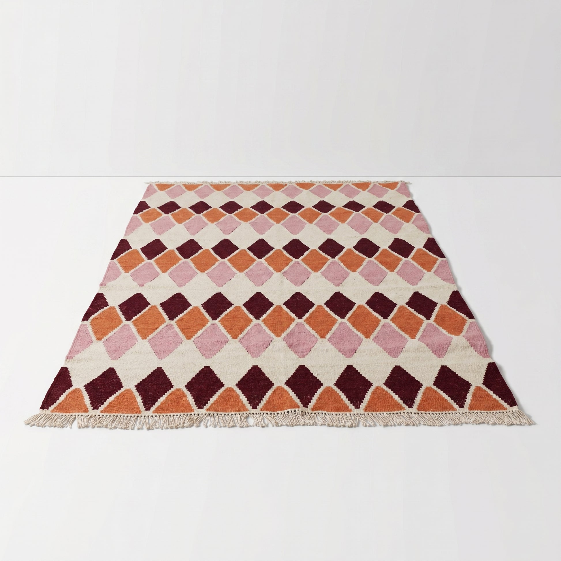 Pink and Orange Diamond Rug