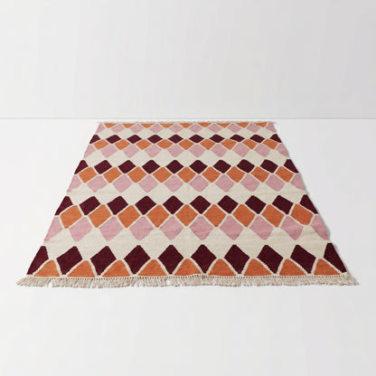 Pink and Orange Diamond Rug