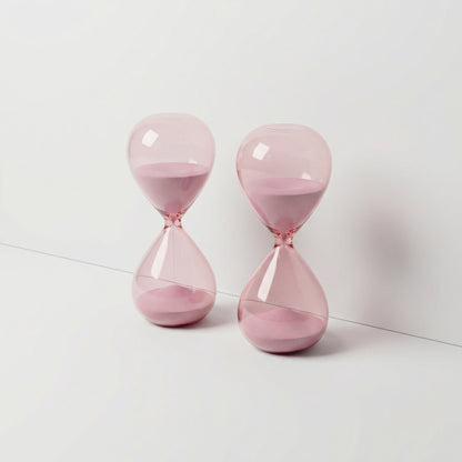 Pink Glass Hourglass Set