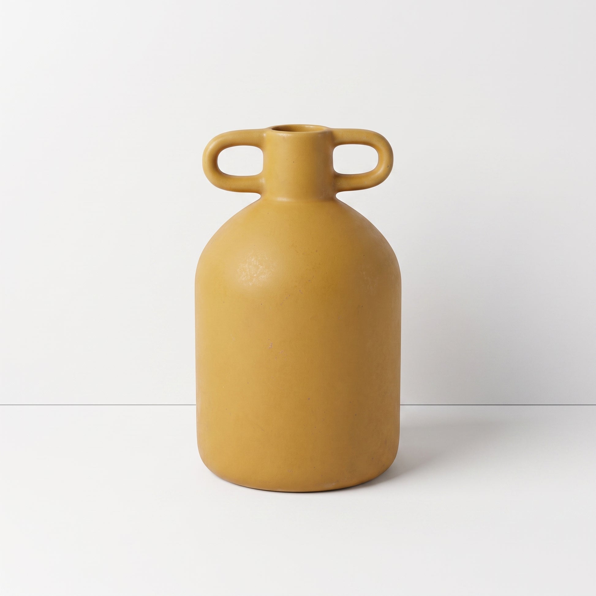 Mustard Yellow Dual Handle Vase