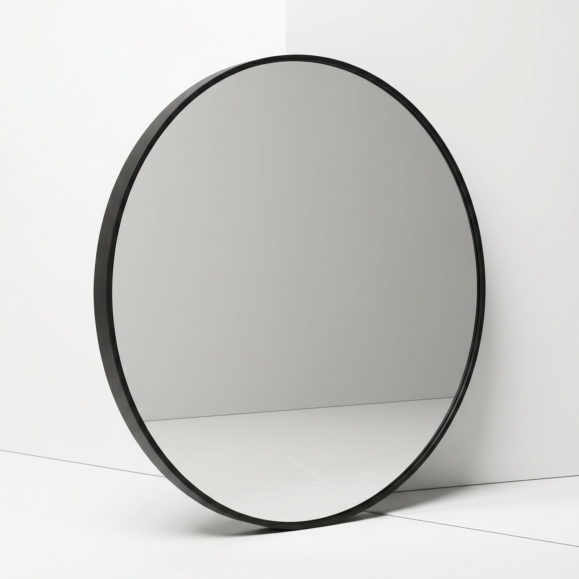 Large Round Black Mirror