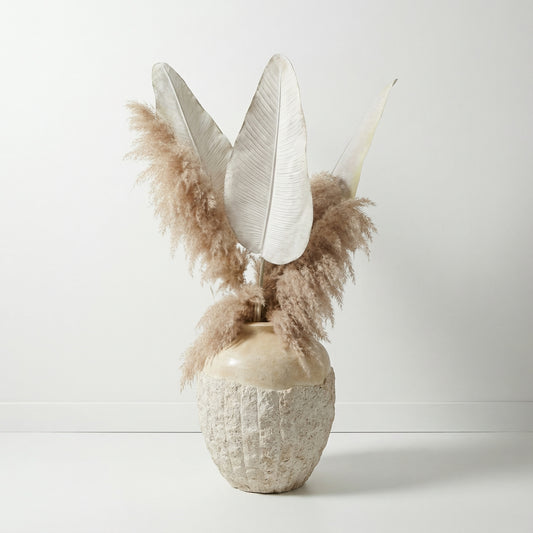 Large Textured Vase with Arrangement