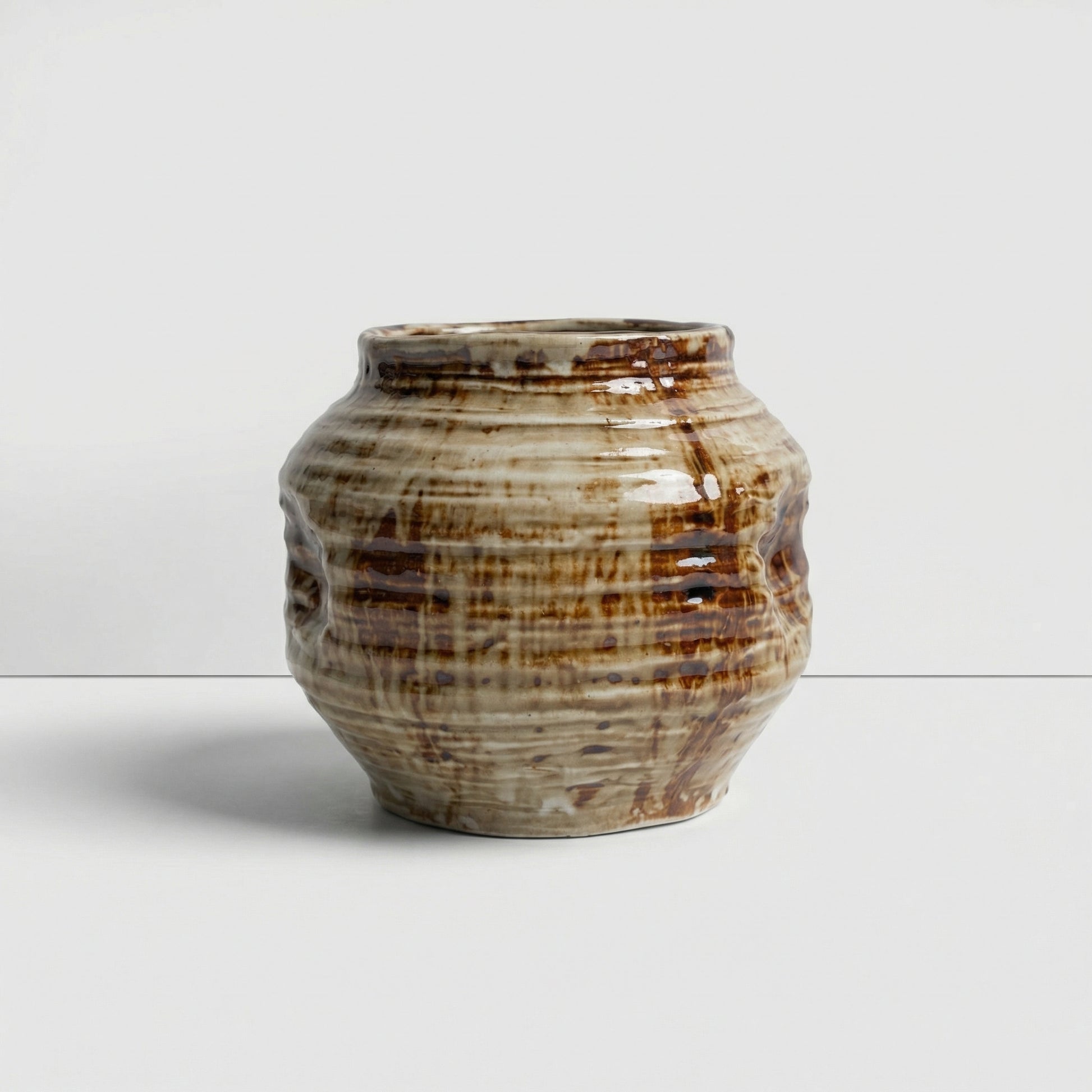 Ribbed Ceramic Vase