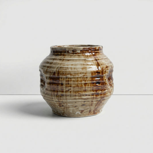 Ribbed Ceramic Vase