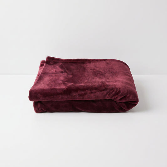 Burgundy Velvet Throw