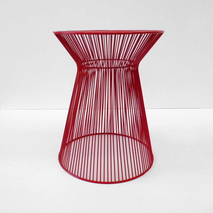 Red Round Wire Side Table