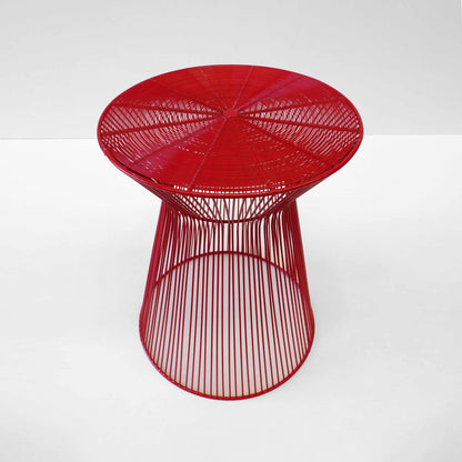 Red Round Wire Side Table