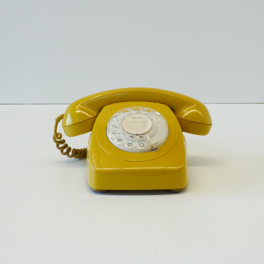Vintage Mustard Yellow Rotary Phone