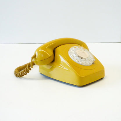 Vintage Mustard Yellow Rotary Phone