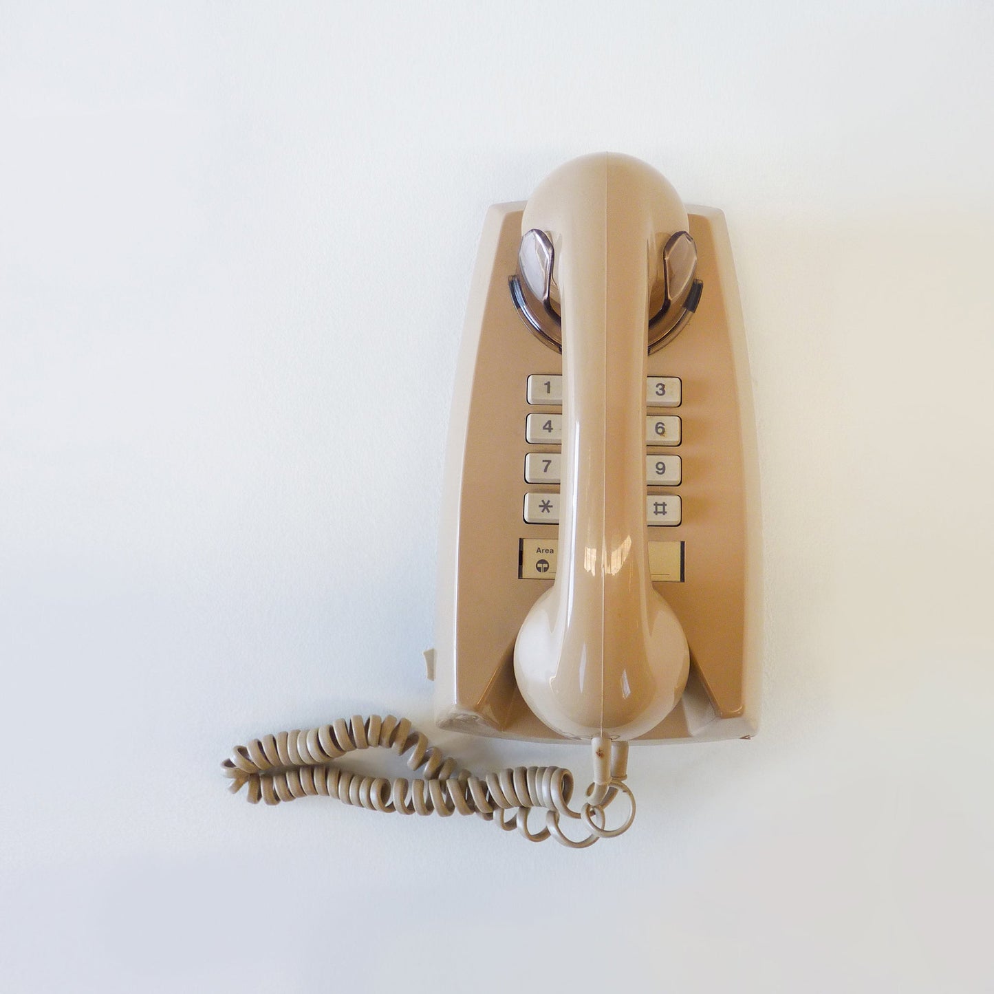 Vintage Beige Wall Mounted Phone
