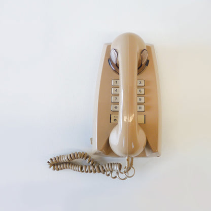 Vintage Beige Wall Mounted Phone