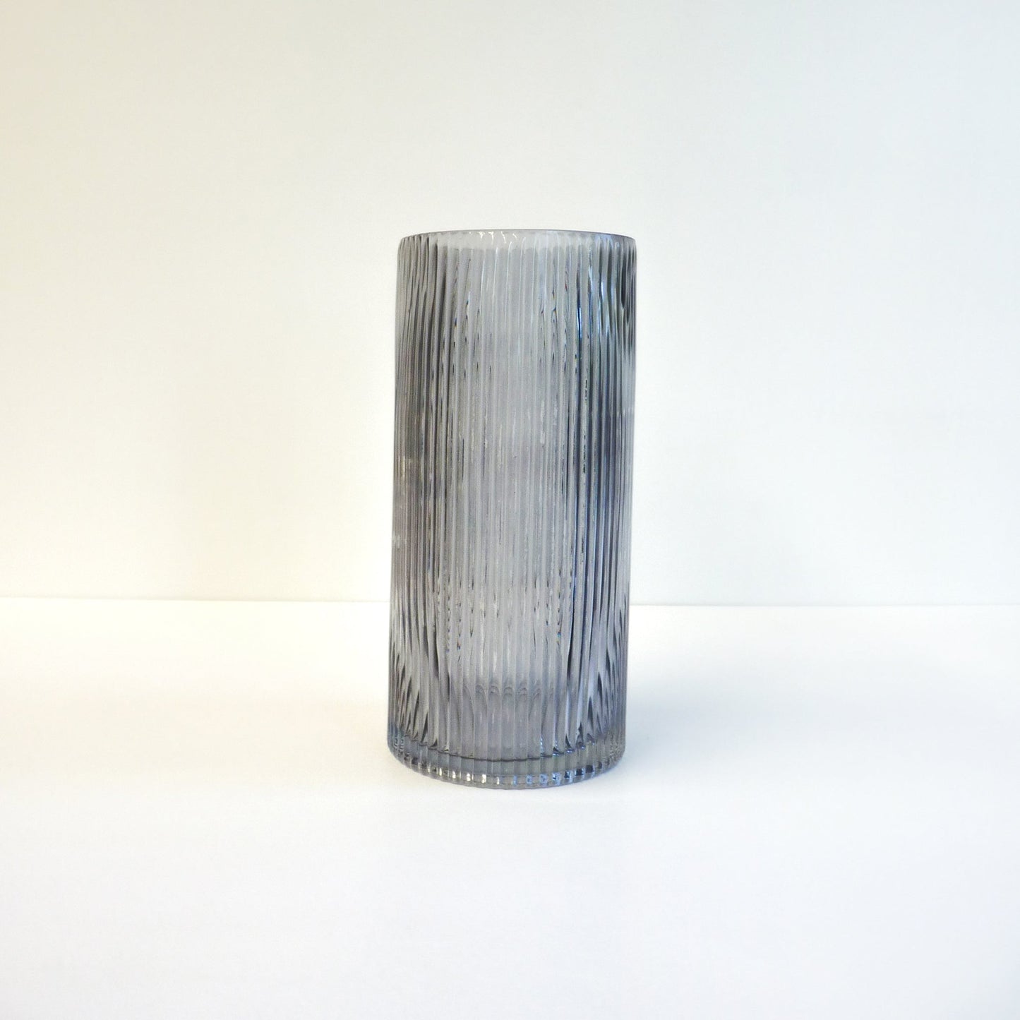 Grey Fluted Cylinder Vase