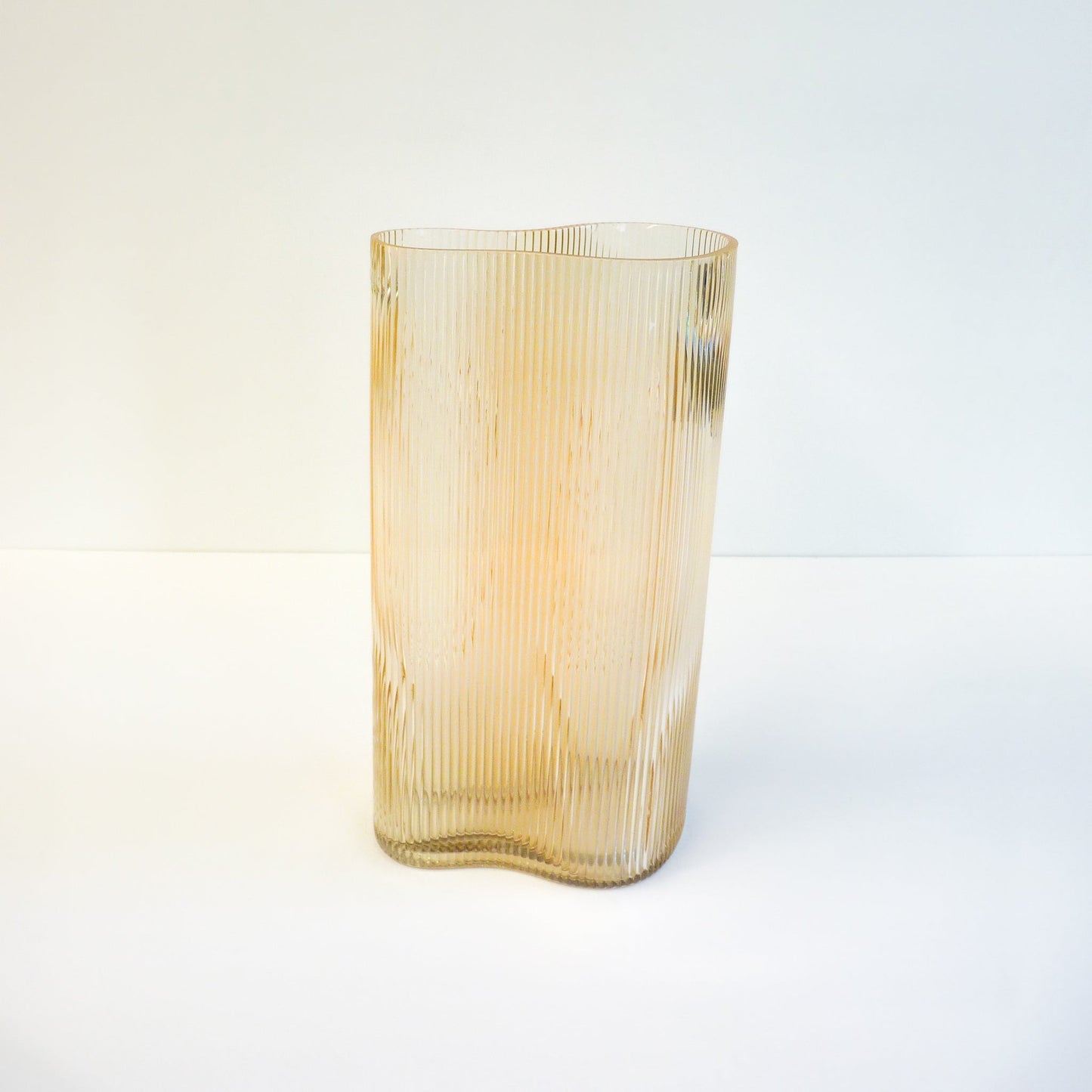 Amber Fluted Vase