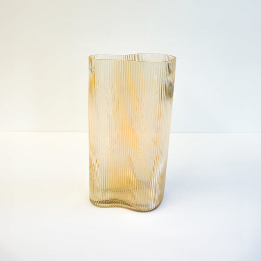 Amber Fluted Vase