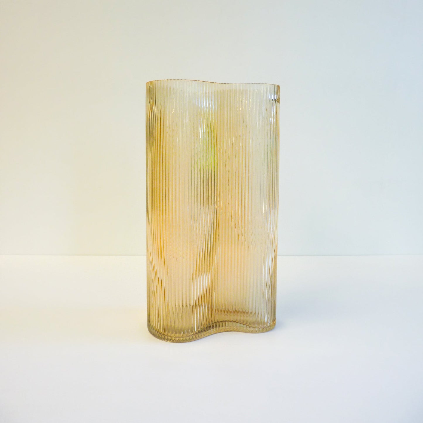 Amber Fluted Vase