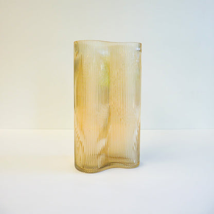 Amber Fluted Vase