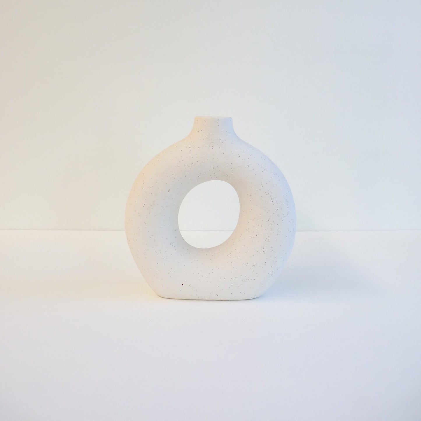 White Ceramic Ring Vase