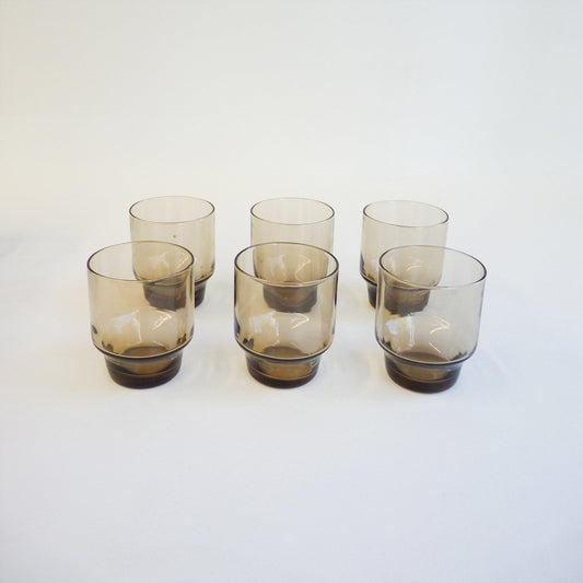 Small Smoky Brown Glass Set
