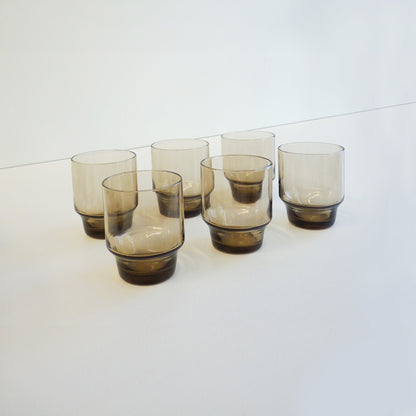Small Smoky Brown Glass Set