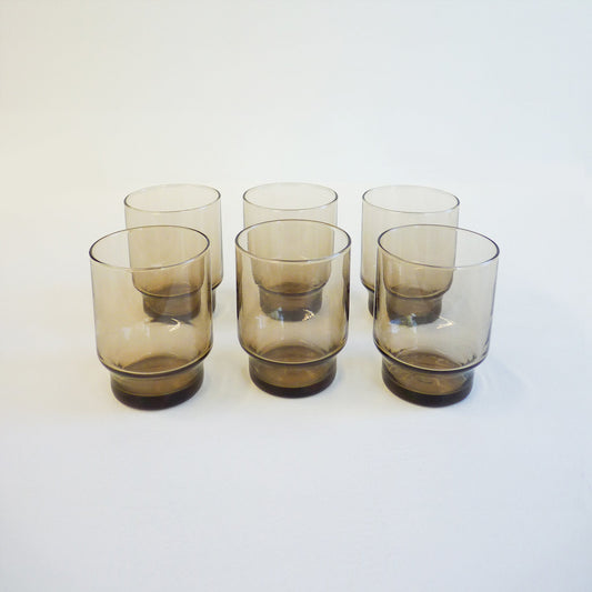 Large Smoky Brown Glass Set