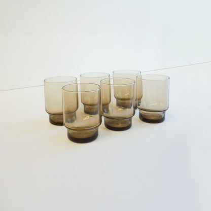 Large Smoky Brown Glass Set
