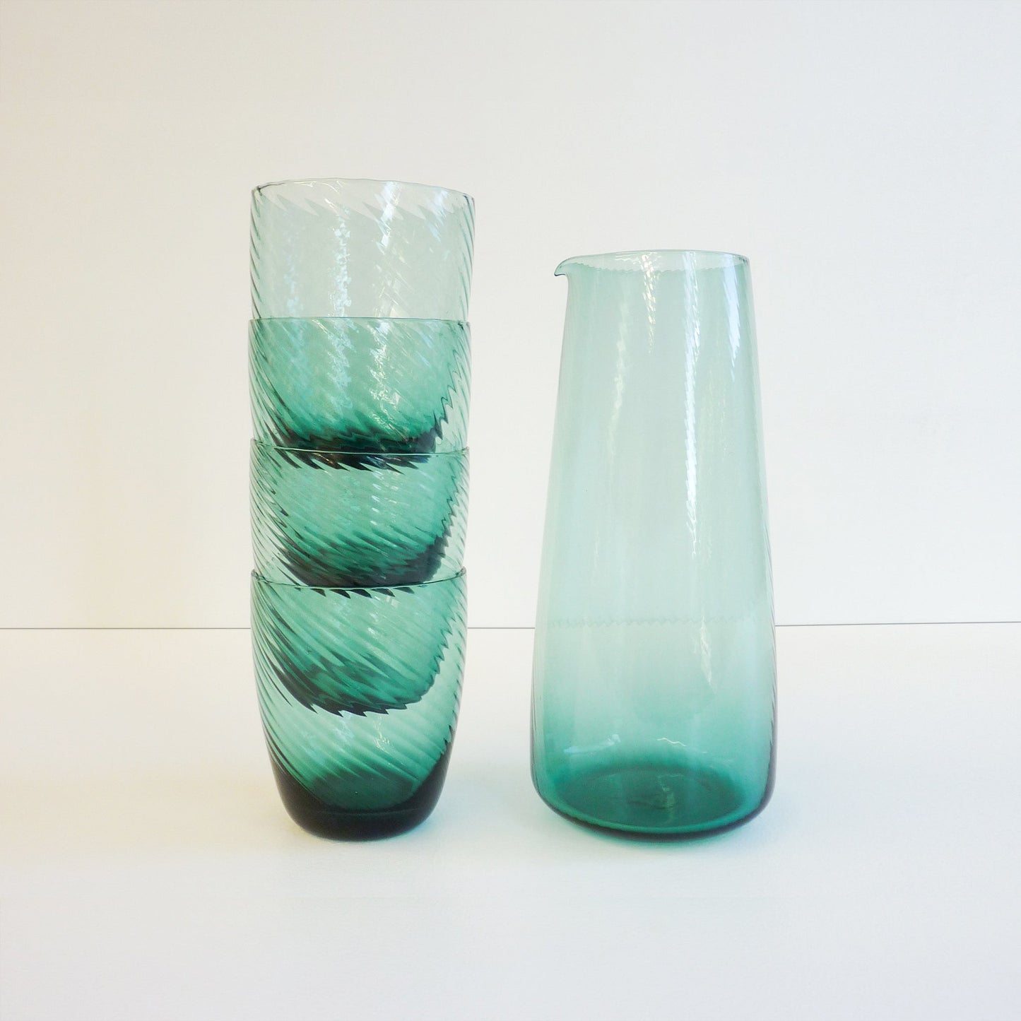 Blue Glass & Jug Set