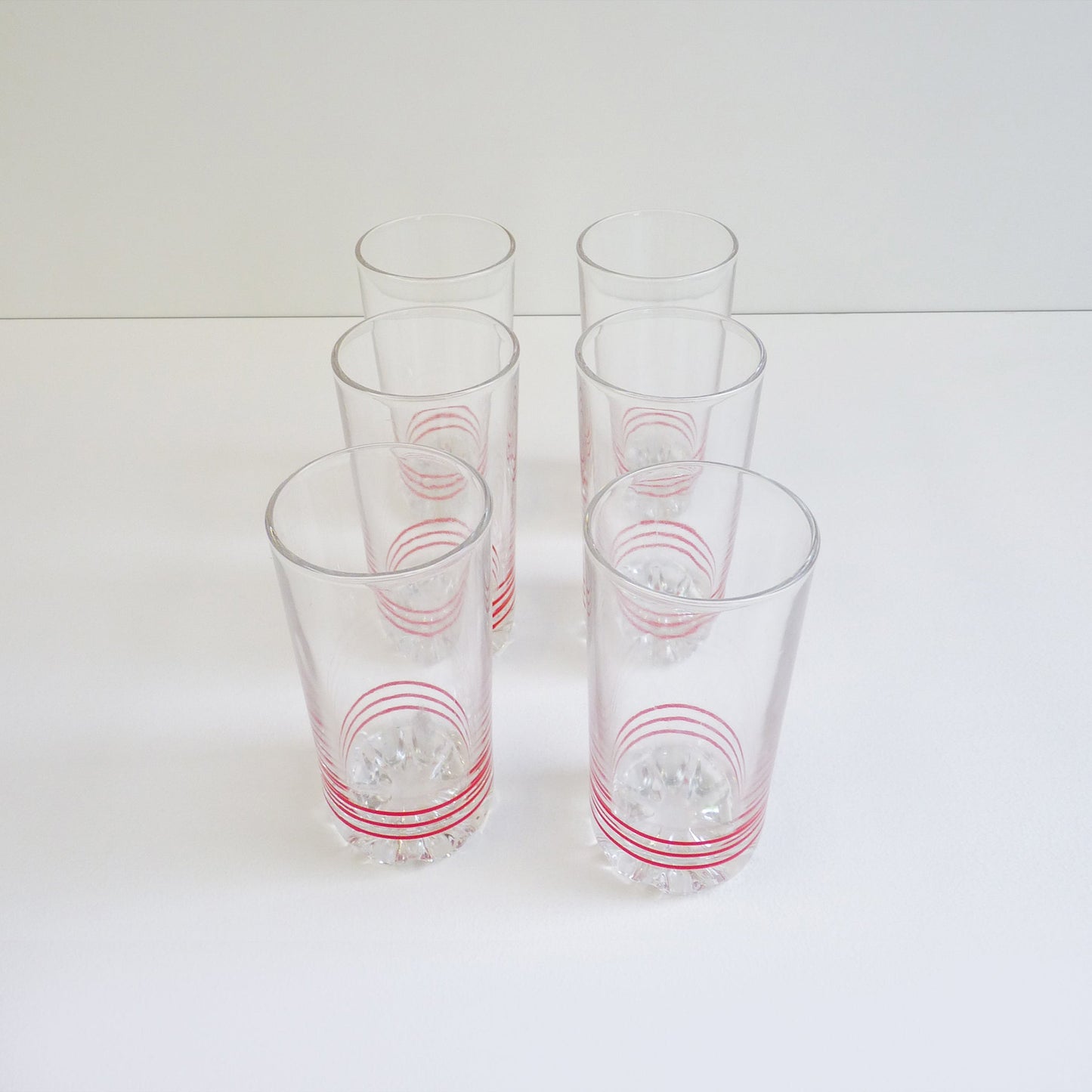 Red Striped Glassware Set