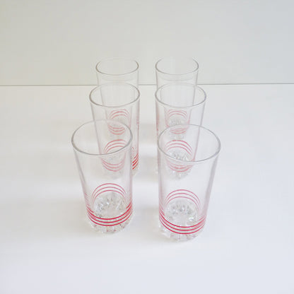 Red Striped Glassware Set