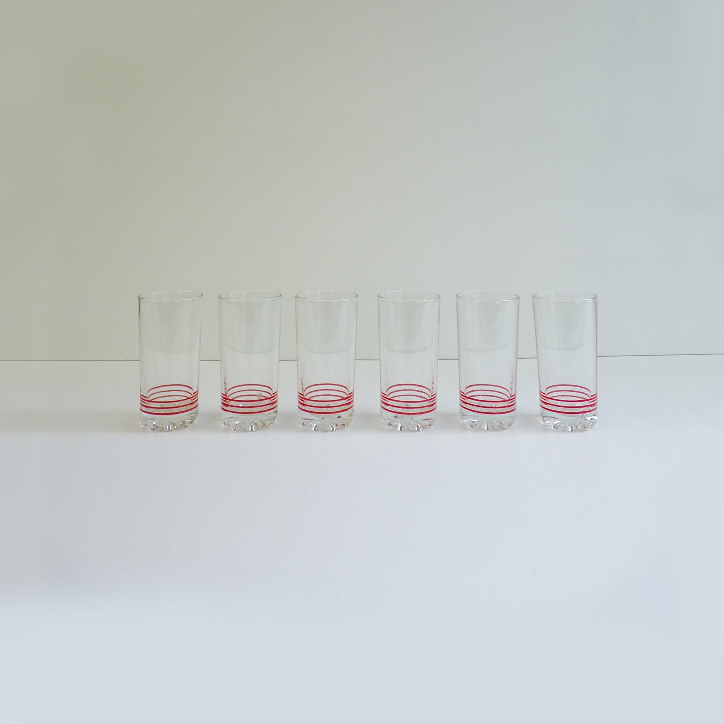 Red Striped Glassware Set