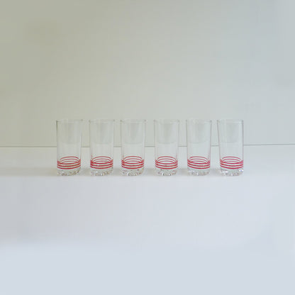 Red Striped Glassware Set