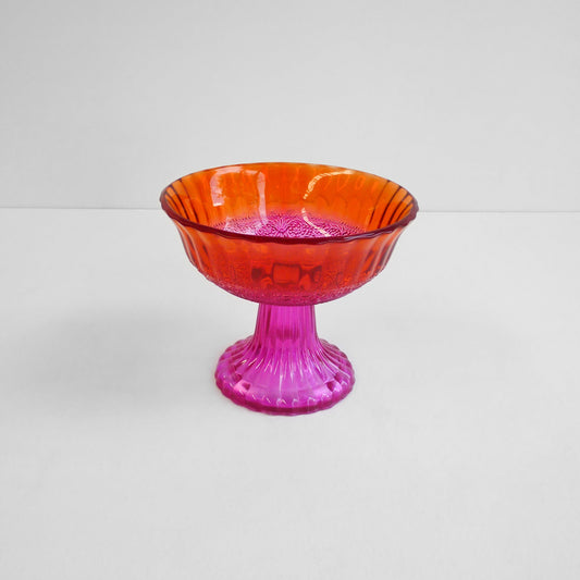 Vintage Pink & Red Glass Dessert Set