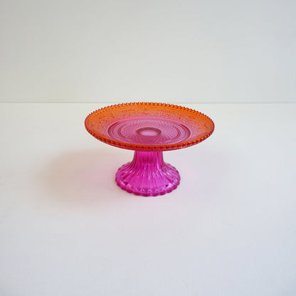 Vintage Pink & Red Glass Dessert Set