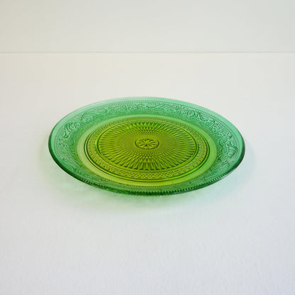 Vintage Green Glass Dessert Set